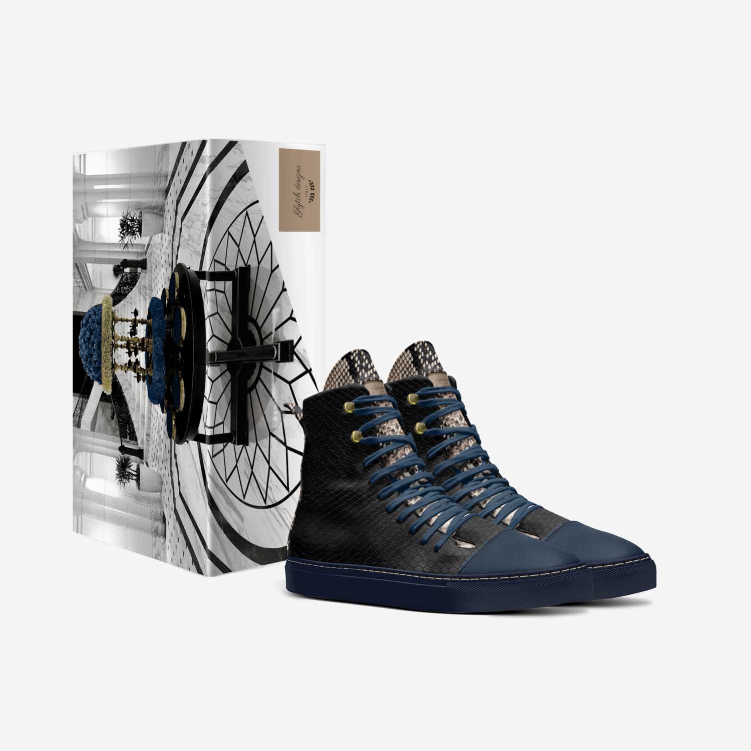Glytch designs custom made in Italy shoes by Jafari Moore | Box view