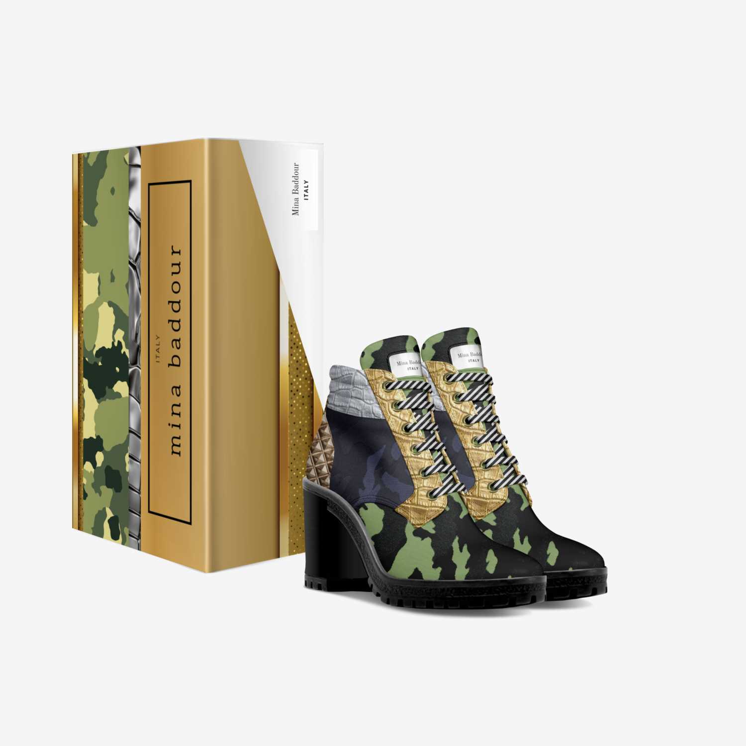 Glory Be Gold custom made in Italy shoes by Cali Girl | Box view