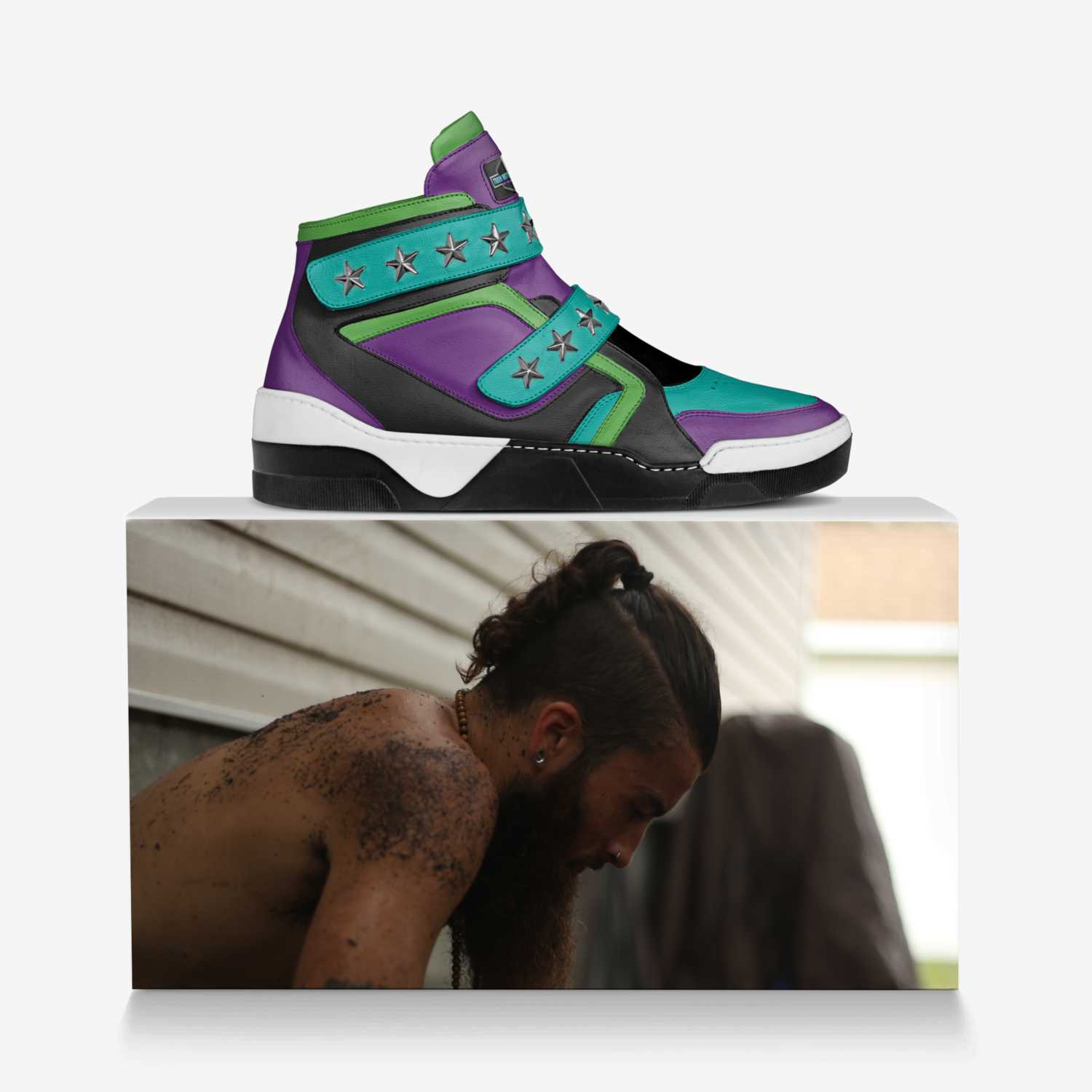 TT SkyWalkers custom made in Italy shoes by Tristian Triscuit | Over box view