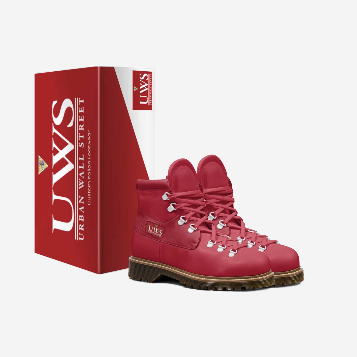 Waterfrontz Red custom made in Italy shoes by Urbanwallstreet Earl | Box view