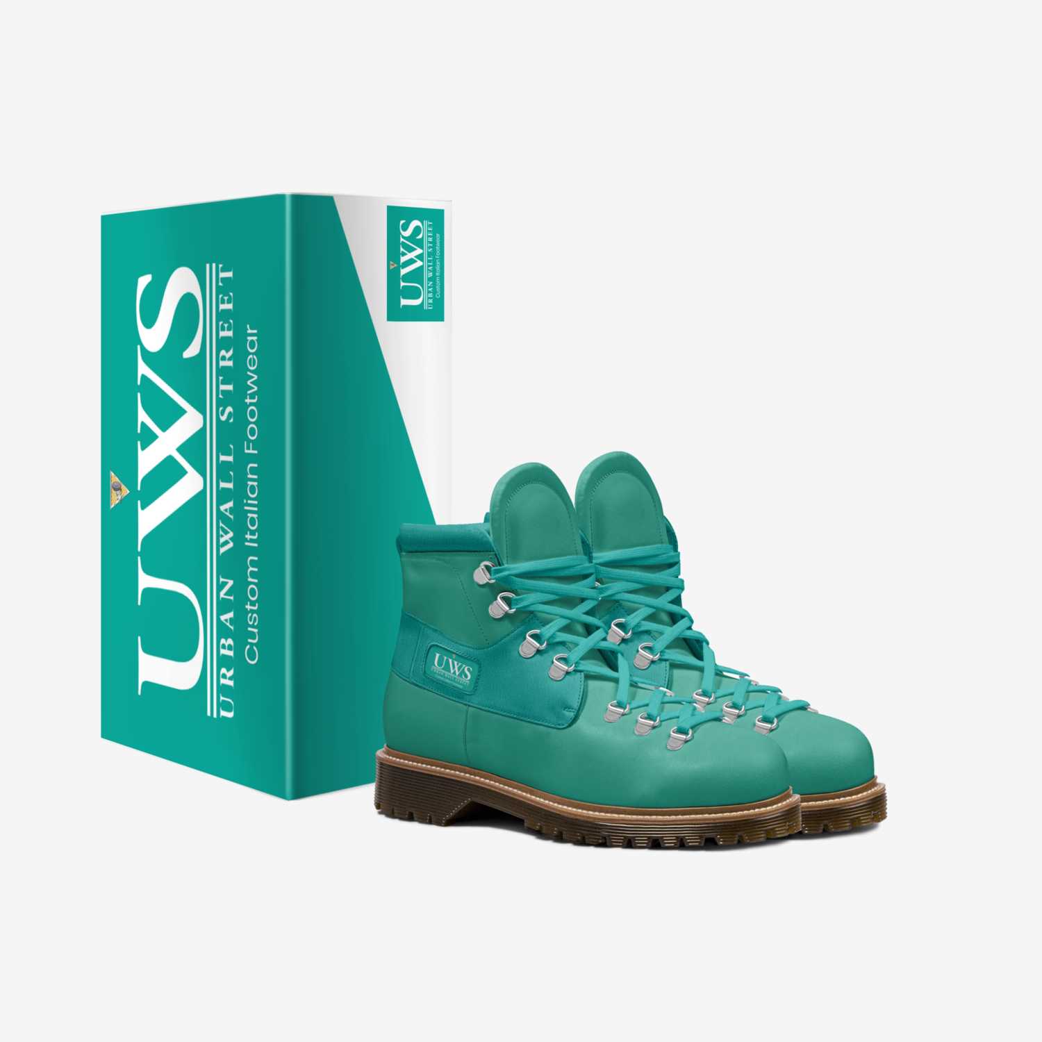 Waterfrontz Aqua custom made in Italy shoes by Urbanwallstreet Earl | Box view