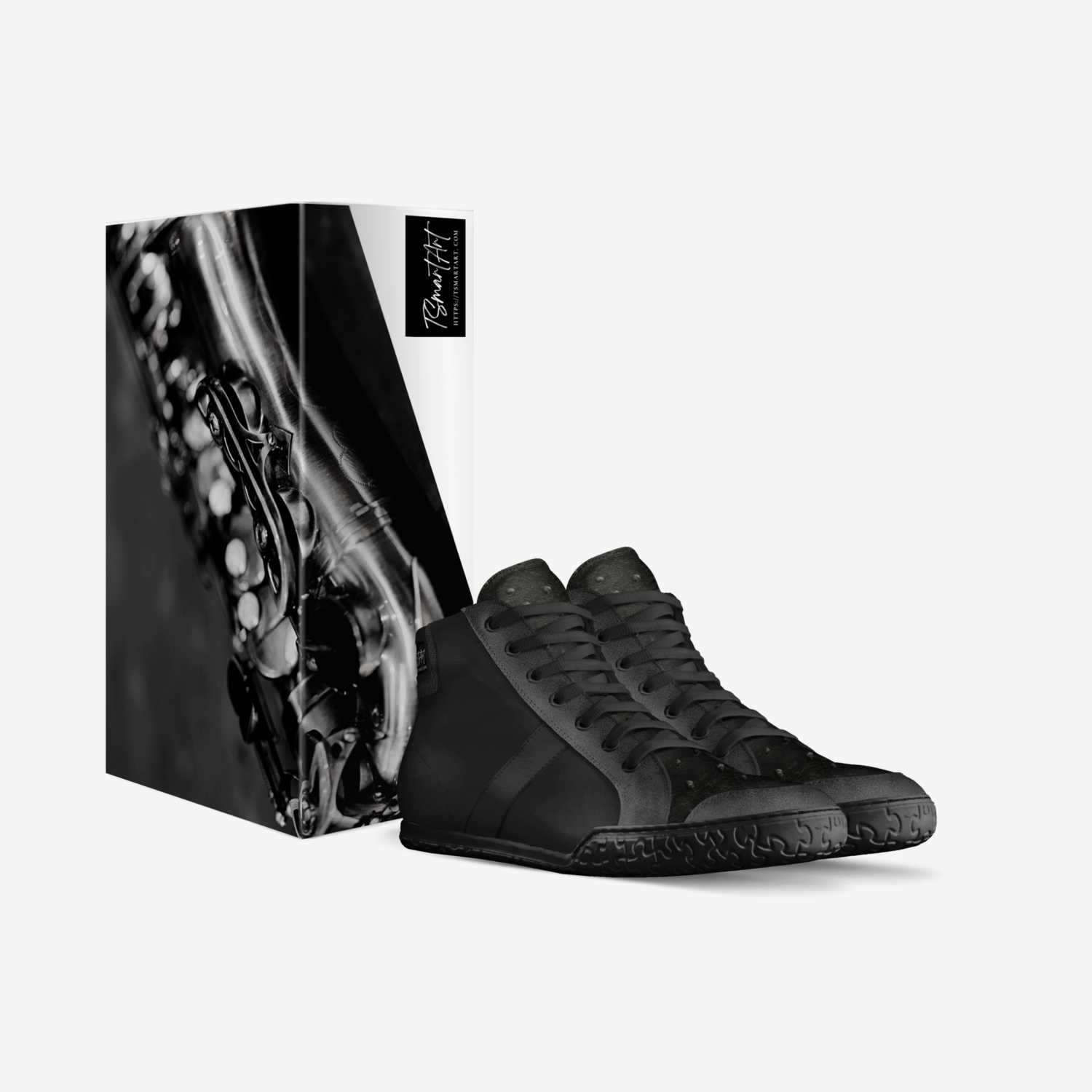 Black Notes custom made in Italy shoes by Tamika S | Box view