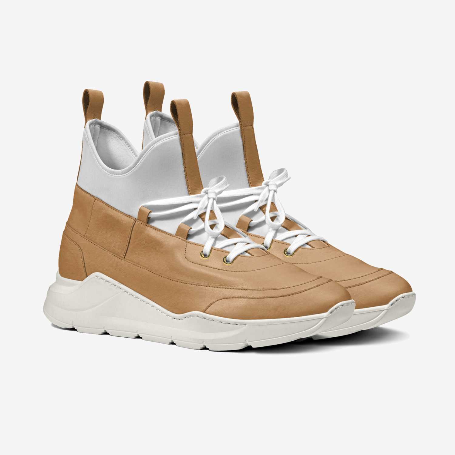 F-ALLWAVE "BEIGE2" custom made in Italy shoes by Sean Mathis-landry | Double view