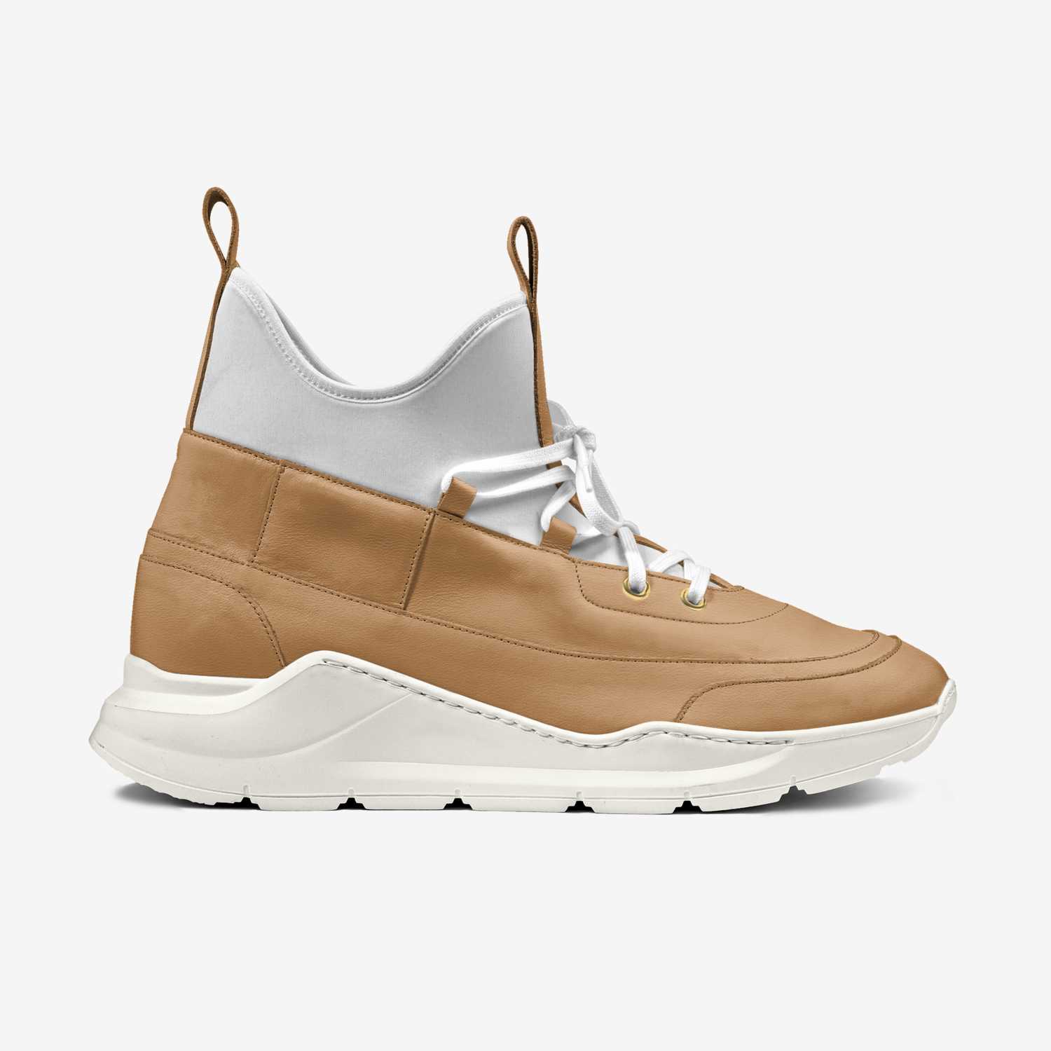 F-ALLWAVE "BEIGE2" custom made in Italy shoes by Sean Mathis-landry | Side view