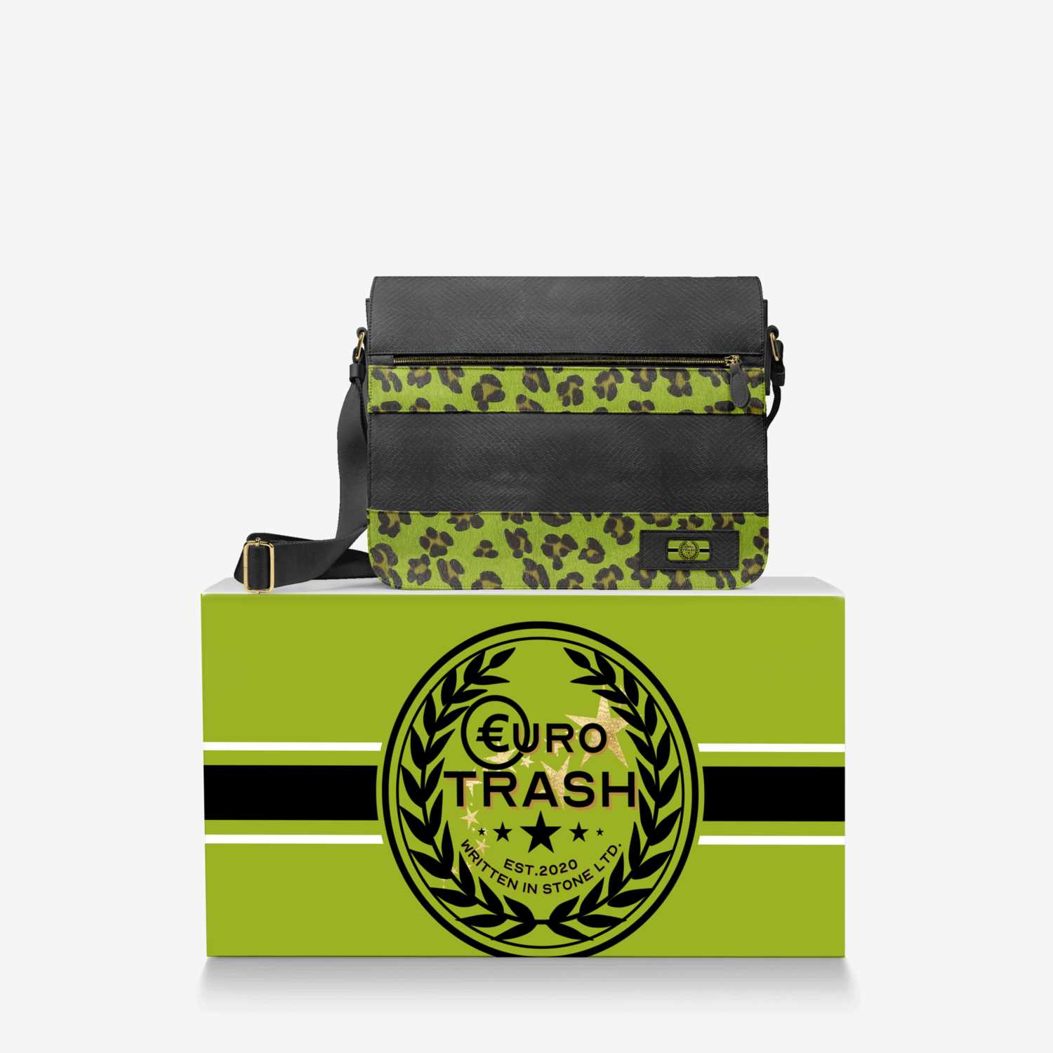 Eurotrash Satchel custom made in Italy design by Kevin Marron | Over box view