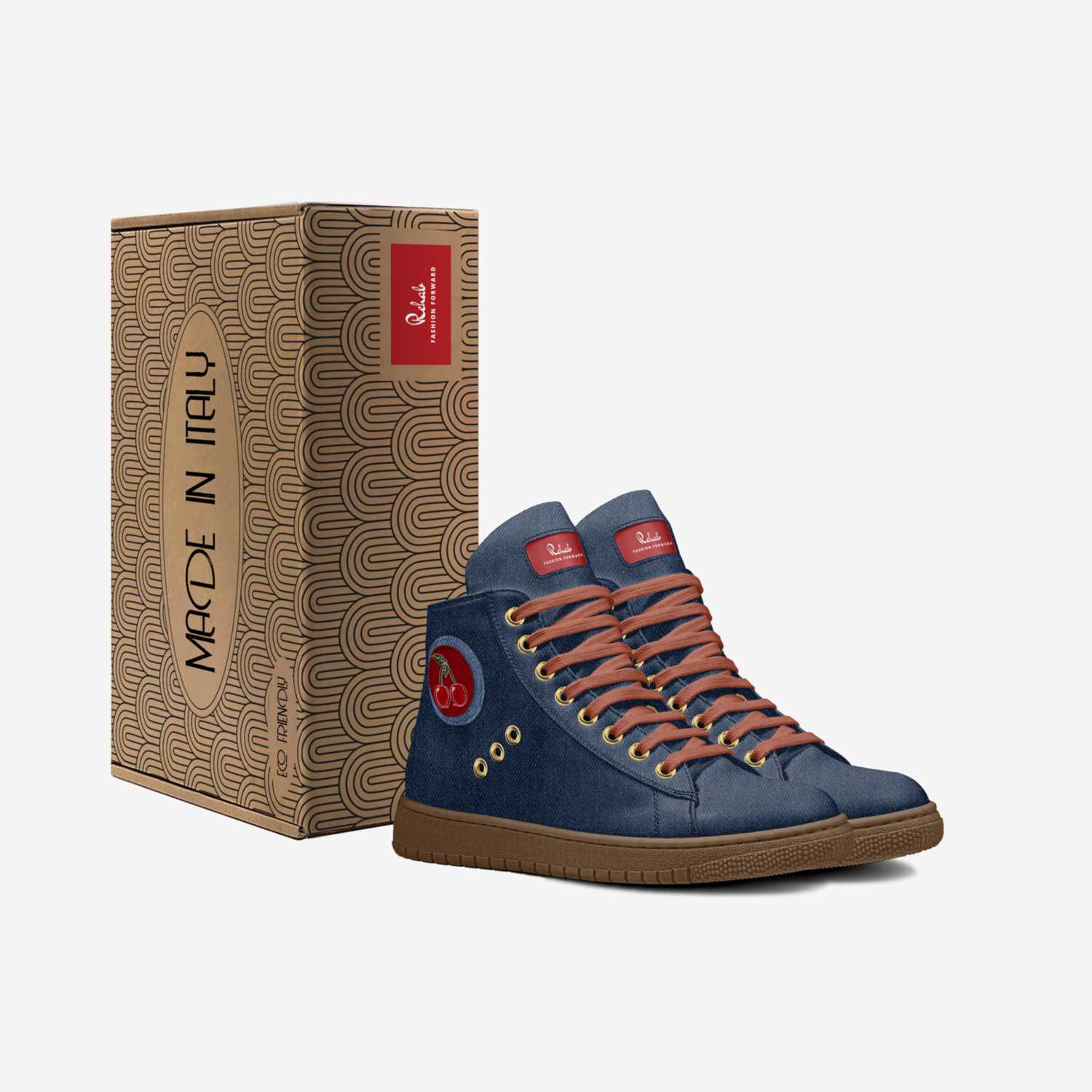Jericho wall custom made in Italy shoes by Yolanda M Sallard | Box view