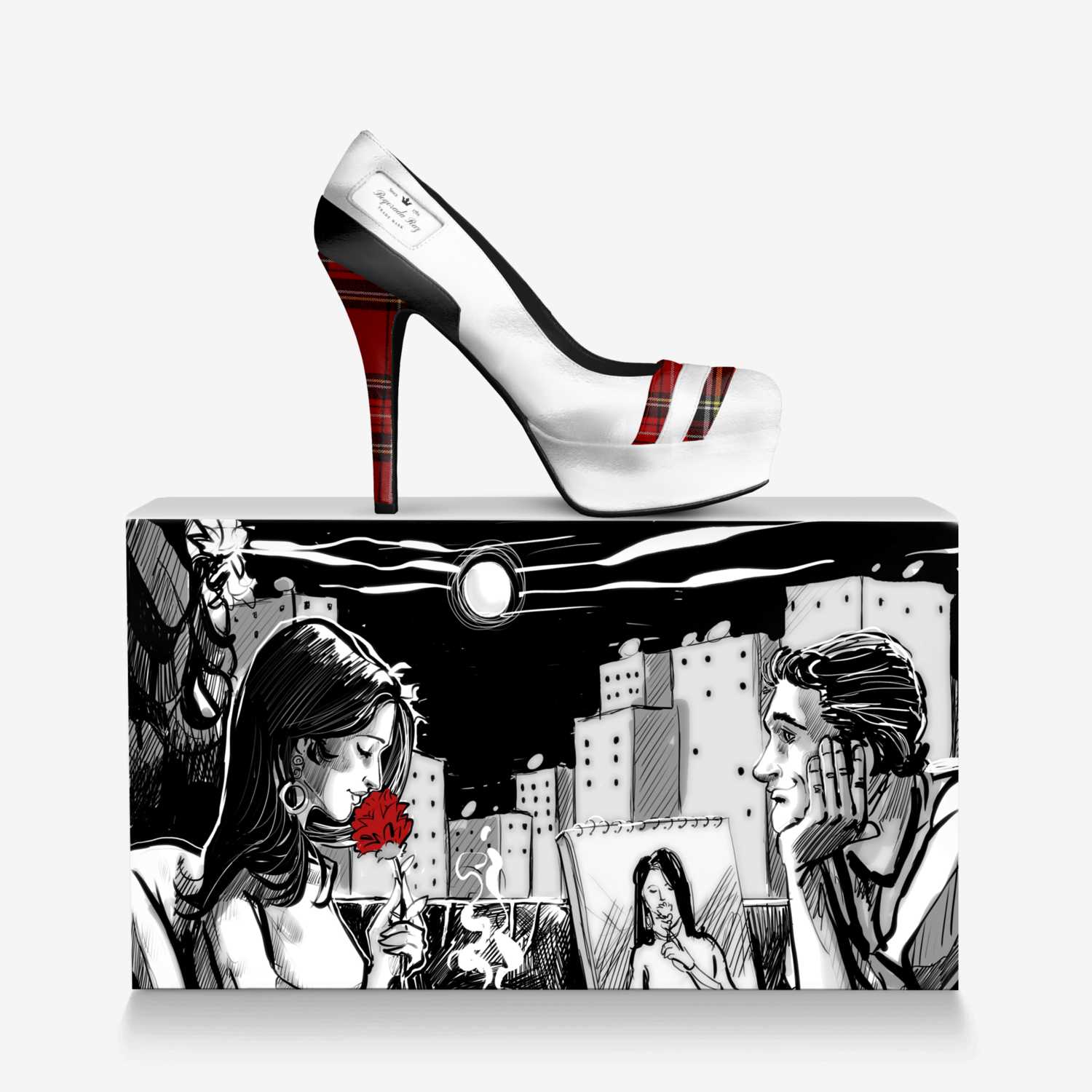 Boqorada Raz custom made in Italy shoes by Selena A Razo Bell | Over box view