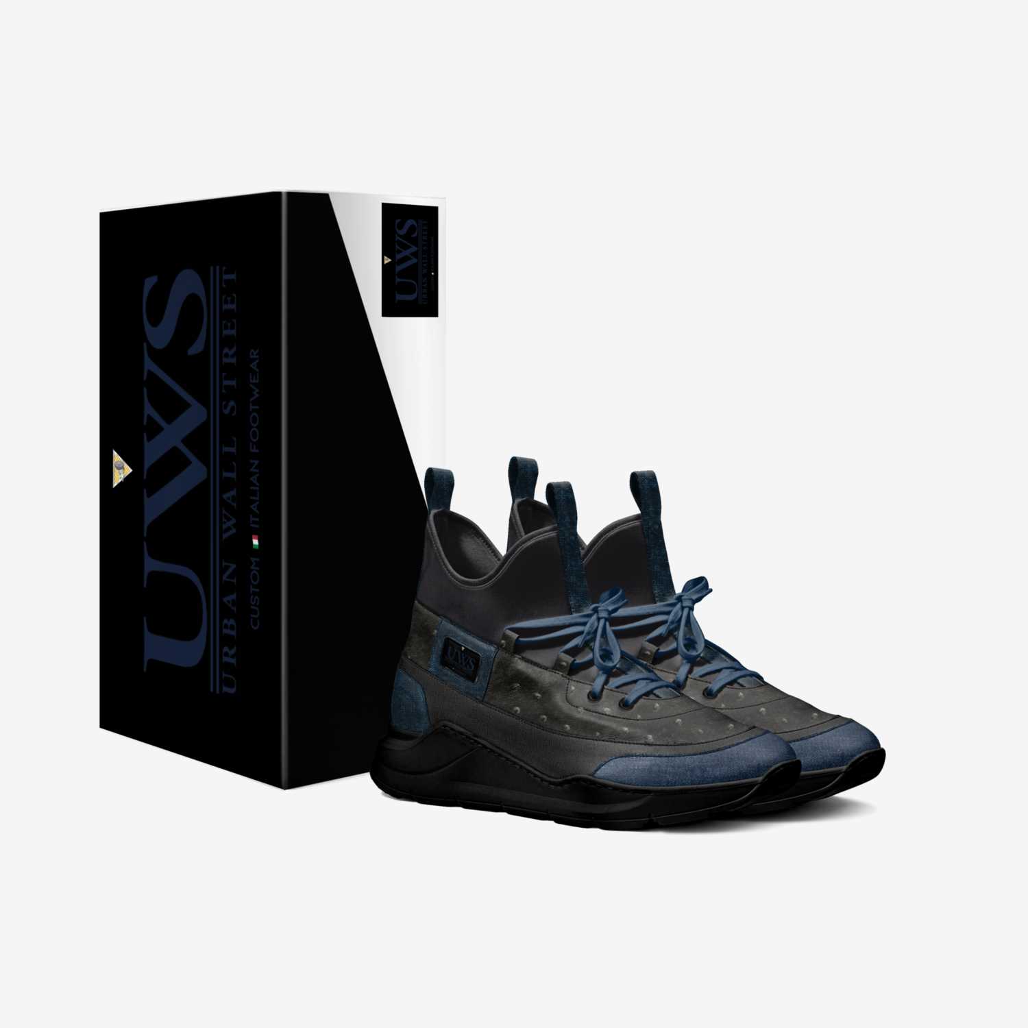 BLACK DENIM custom made in Italy shoes by Urbanwallstreet Earl | Box view