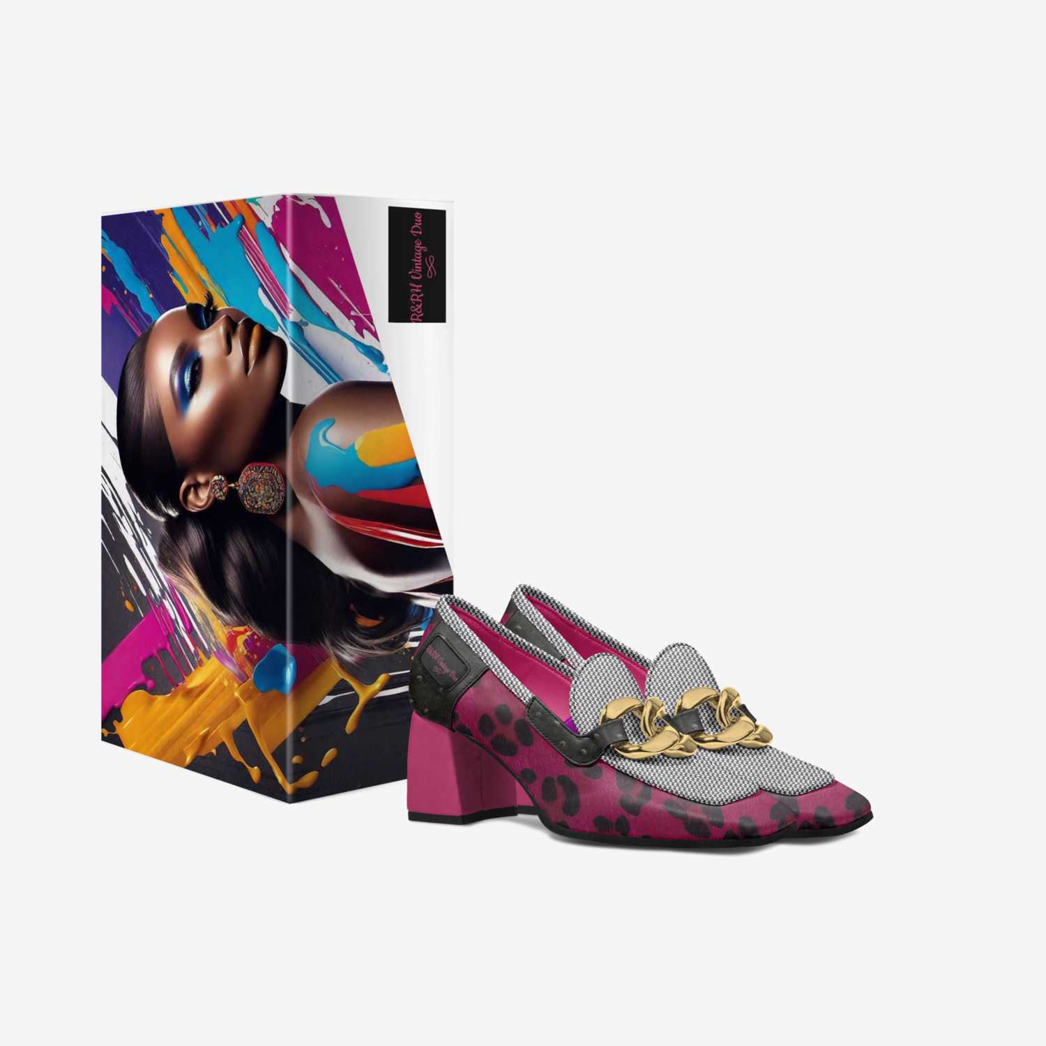 R&RH Vintage Duo  custom made in Italy shoes by Desiree Sims | Box view