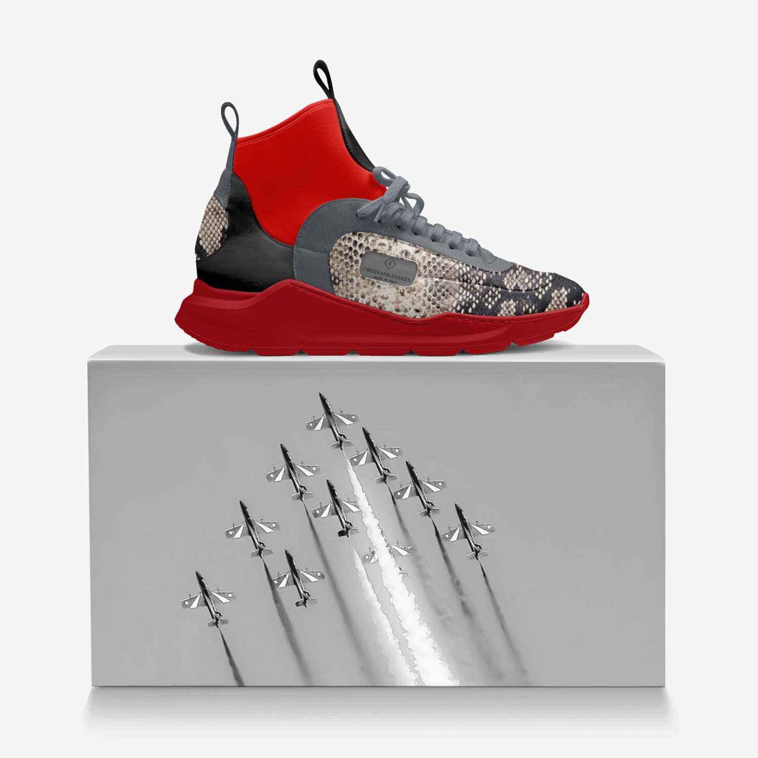 OBSIDIANS  custom made in Italy shoes by Monroe King | Over box view