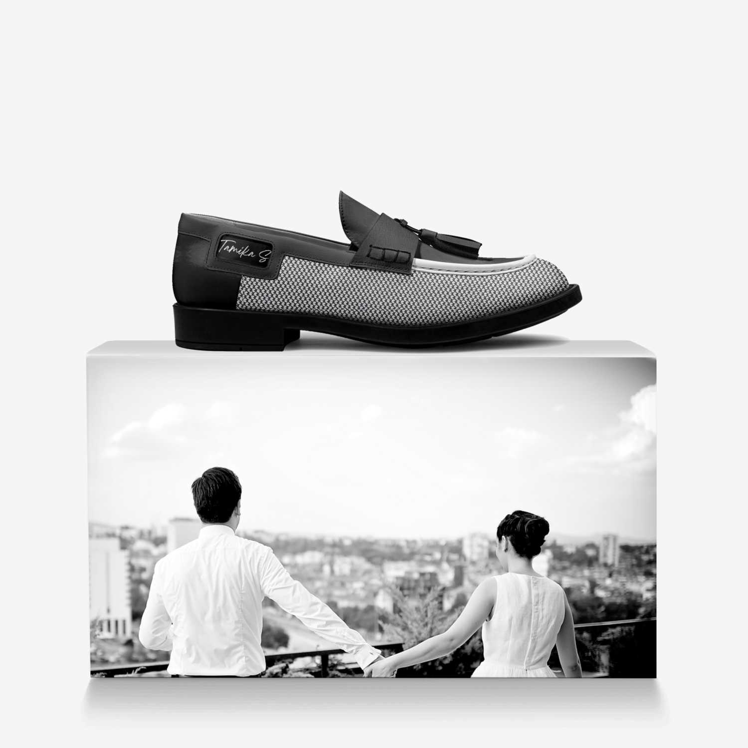 The Upbeat custom made in Italy shoes by Tamika S | Over box view