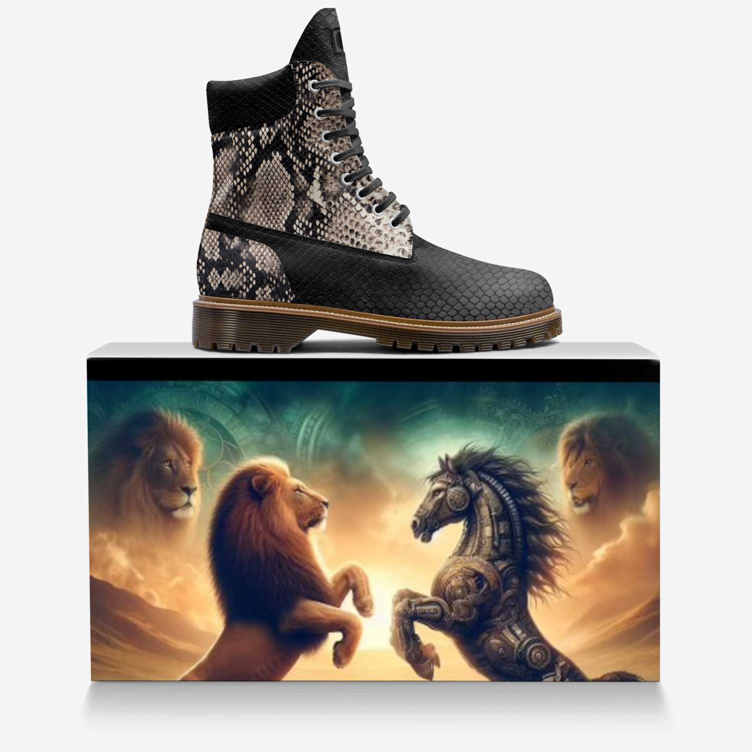 Razza Re custom made in Italy shoes by Rich King | Over box view