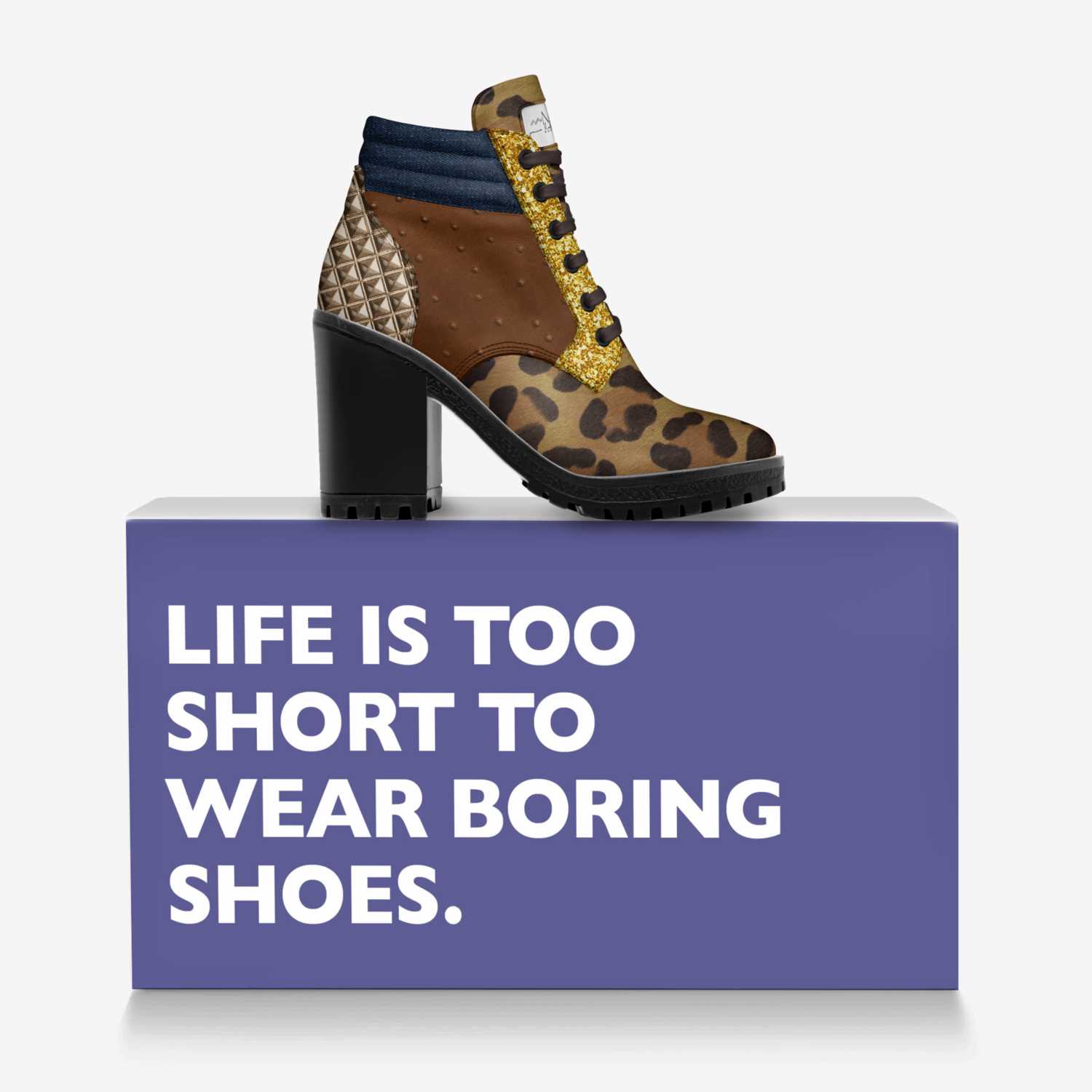Birthday Edition custom made in Italy shoes by Joanna Mcgill | Over box view
