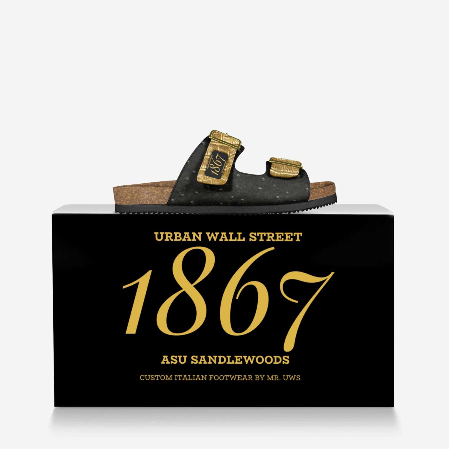 1867 Sandlewoods custom made in Italy shoes by Urbanwallstreet Earl | Over box view