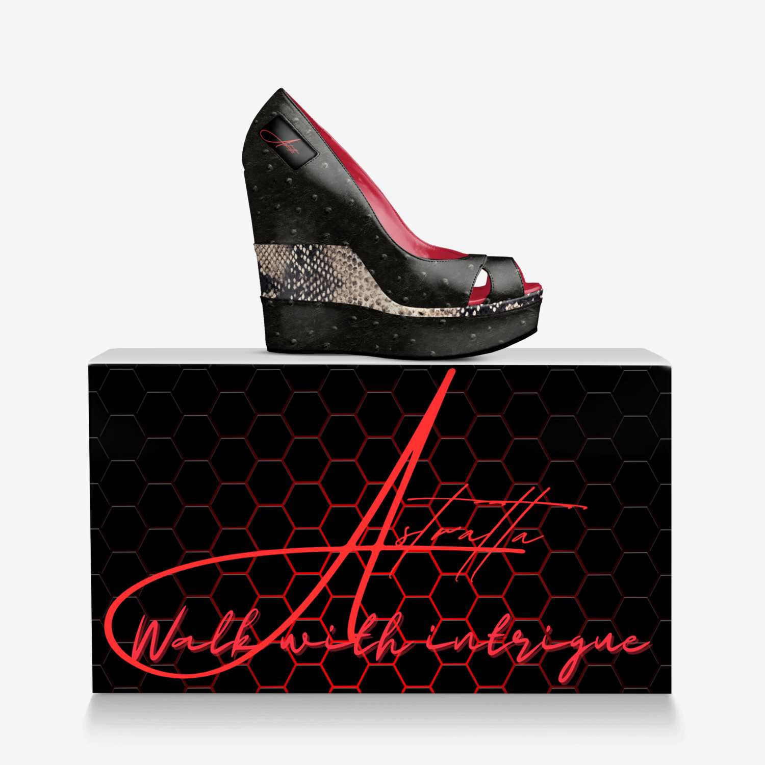 Astratta custom made in Italy shoes by Tiffany Guido | Over box view