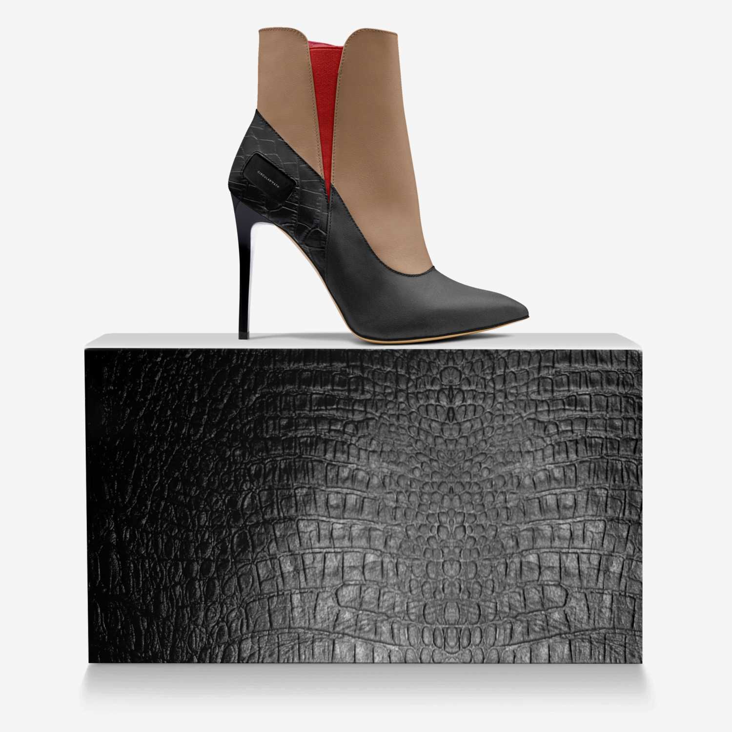 CIRCULAR PATH custom made in Italy shoes by Amanda Murray | Over box view