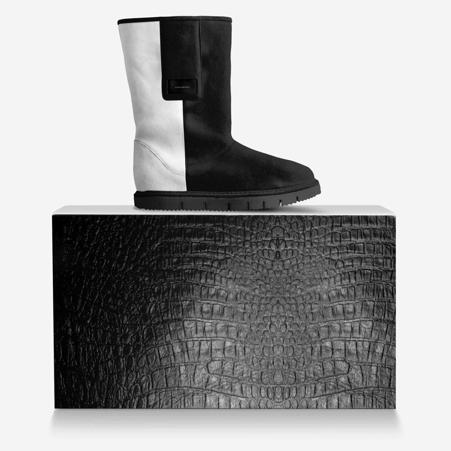 CIRCULAR PATH custom made in Italy shoes by Amanda Murray | Over box view