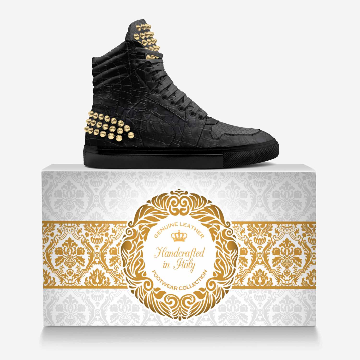 Isaac Carver custom made in Italy shoes by Myke Bizzell | Over box view