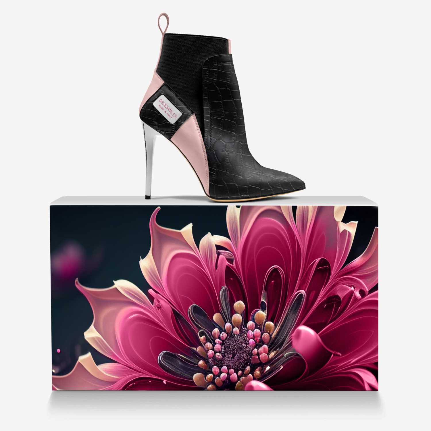 OBSIDIANS.15s custom made in Italy shoes by Monroe King | Over box view