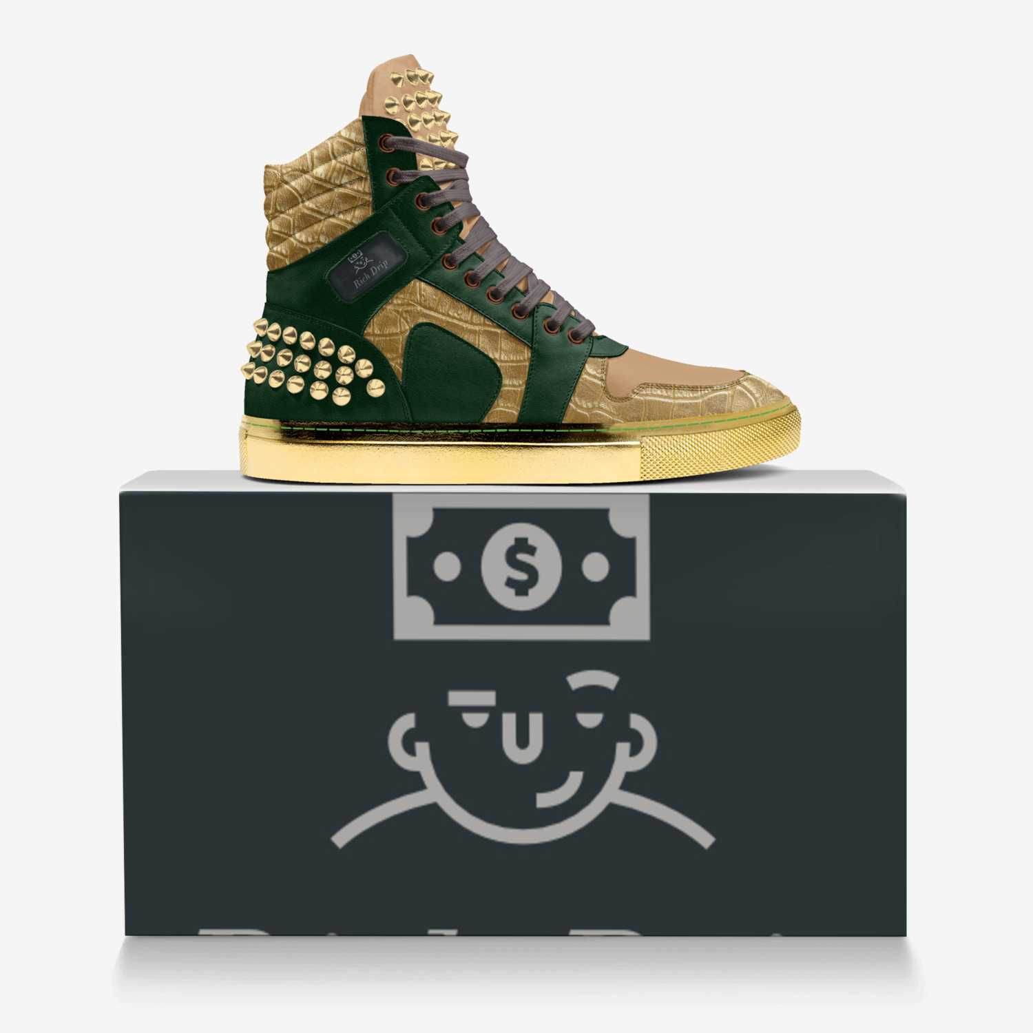 Rich Drip Apparel  custom made in Italy shoes by Da Label Brand Clothing | Over box view