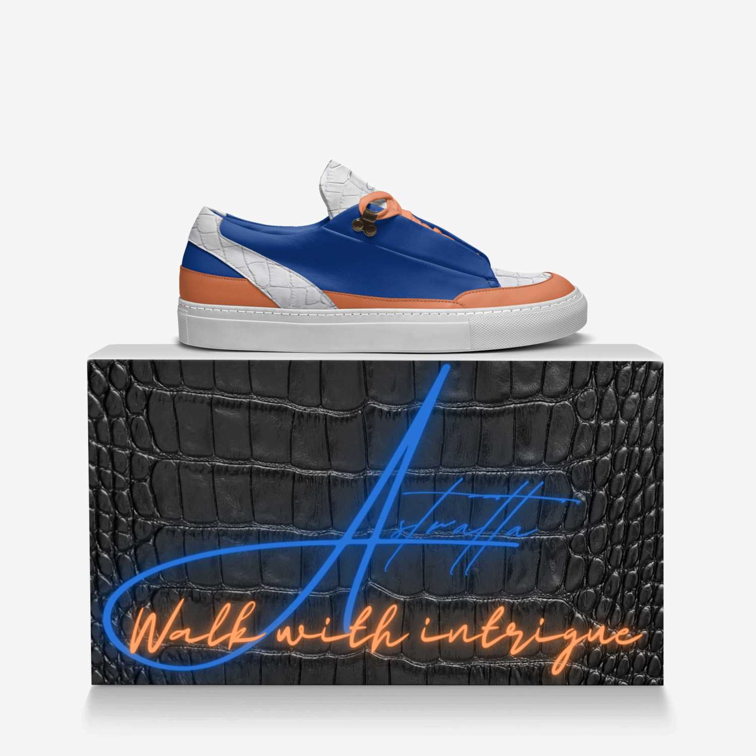Astratta custom made in Italy shoes by Tiffany Guido | Over box view