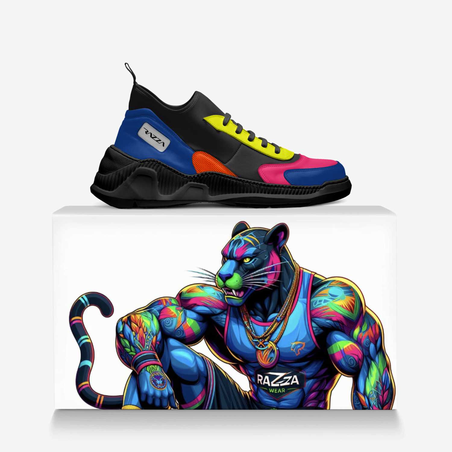 Razza The Panther custom made in Italy shoes by Rich King | Over box view