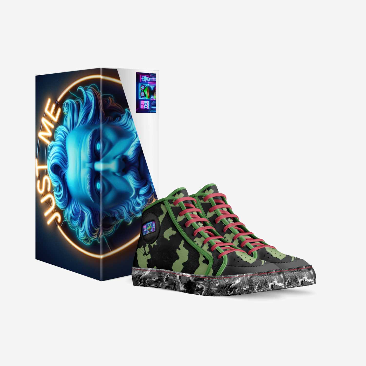 Just Me Art Fan custom made in Italy shoes by Russell Martindale | Box view