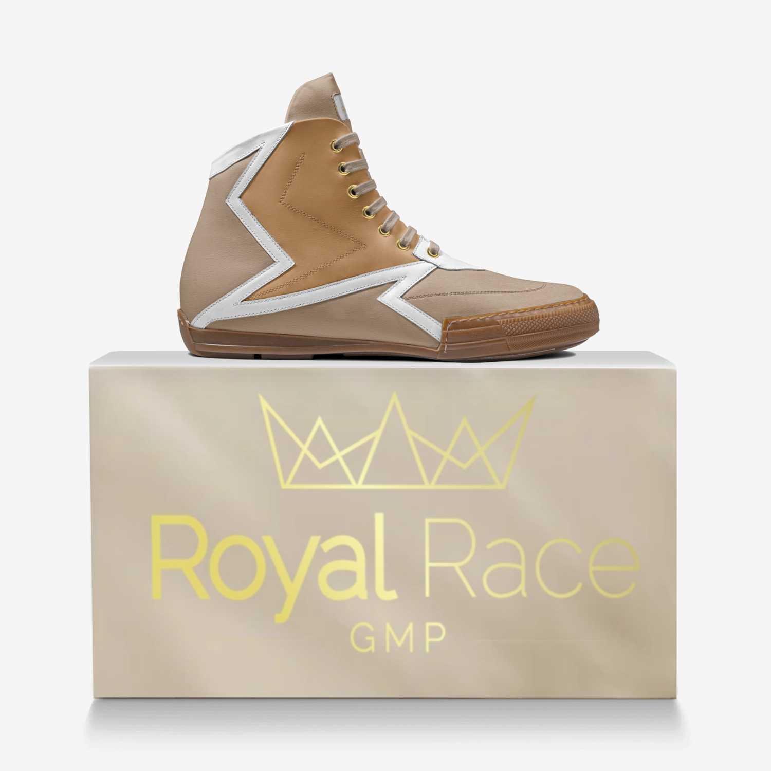 Royal Race GMP custom made in Italy shoes by Princess Yvonne Guébli | Over box view