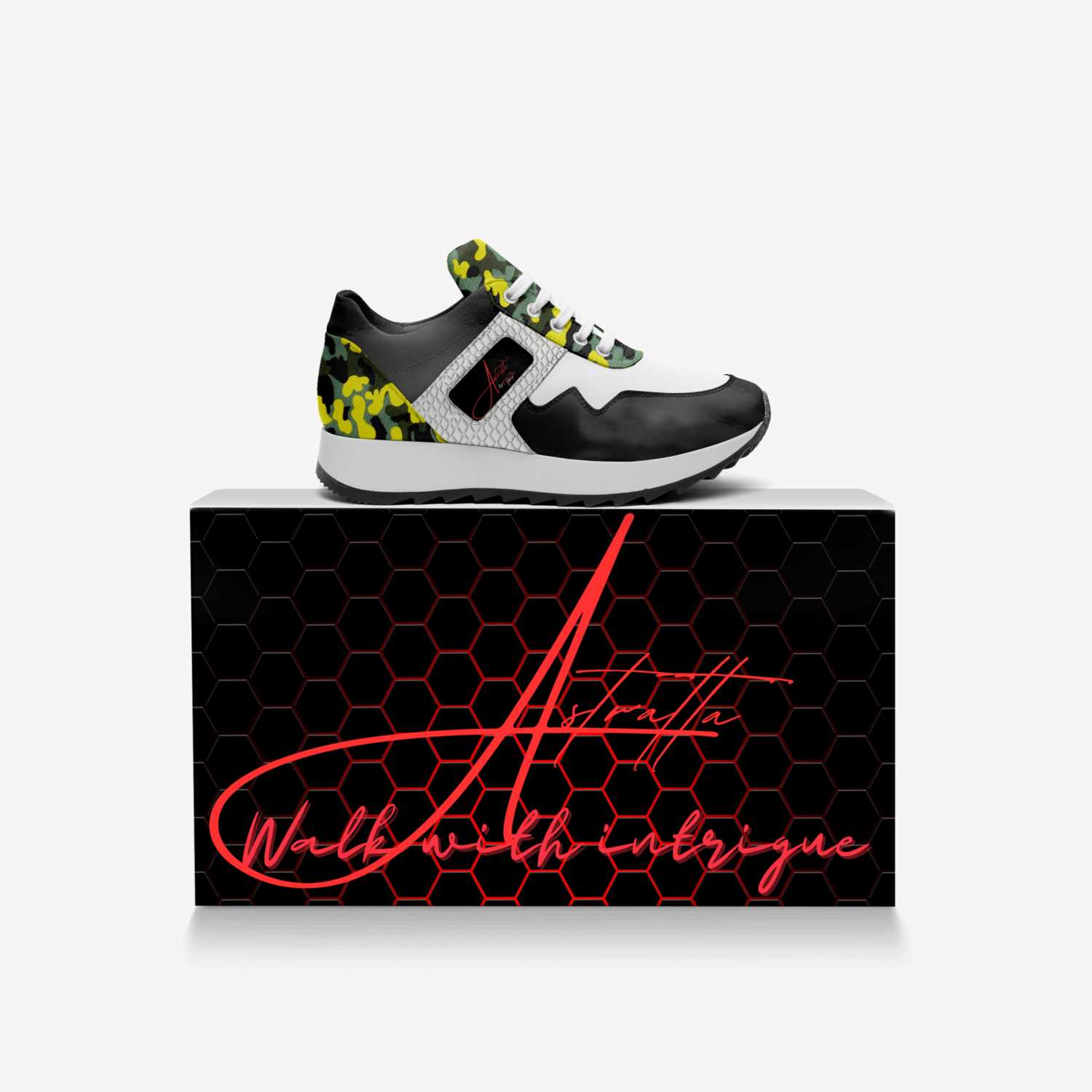 Astratta 20.08 custom made in Italy shoes by Tiffany Guido | Over box view