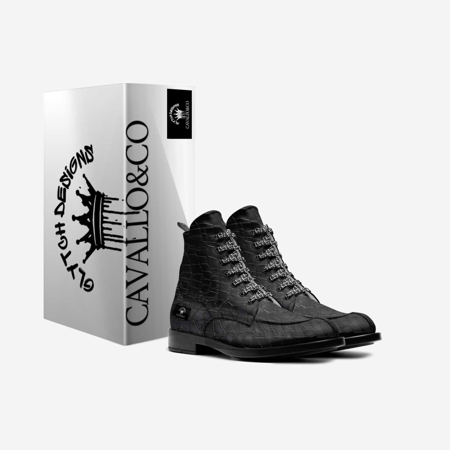 Glytch designs custom made in Italy shoes by Jafari Moore | Box view