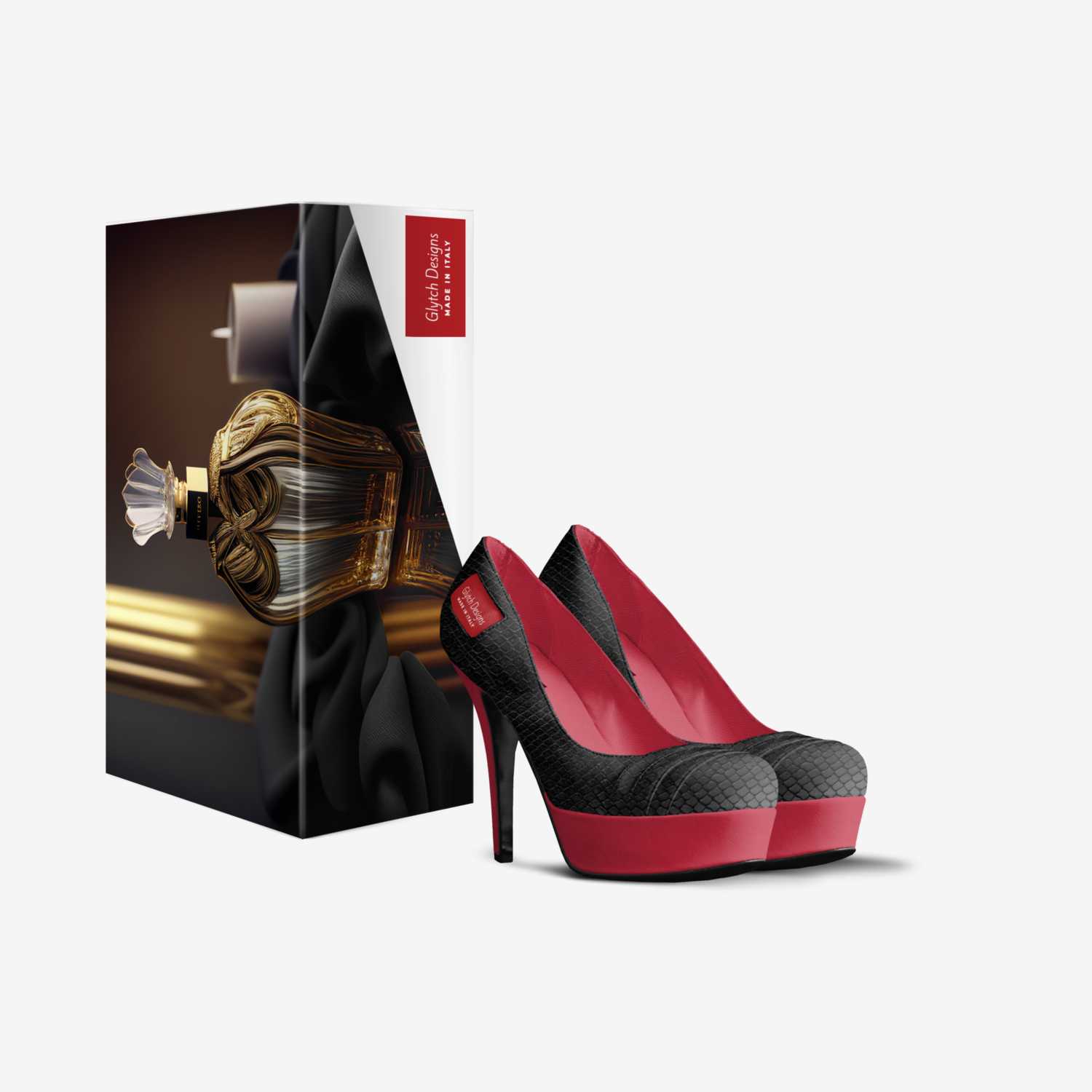 Glytch Designs custom made in Italy shoes by Jafari Moore | Box view