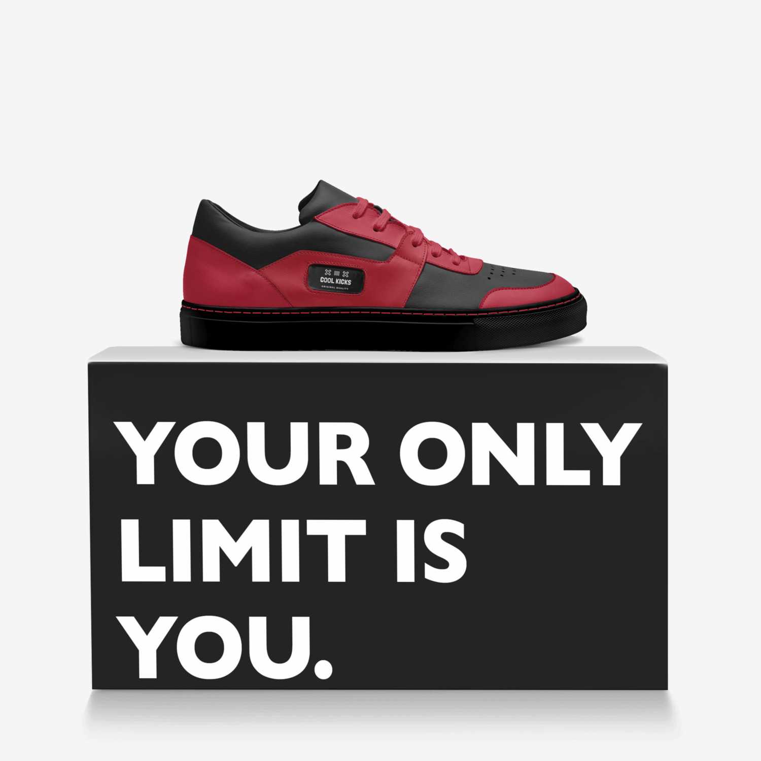 Cool kicks custom made in Italy shoes by Seke Willis | Over box view