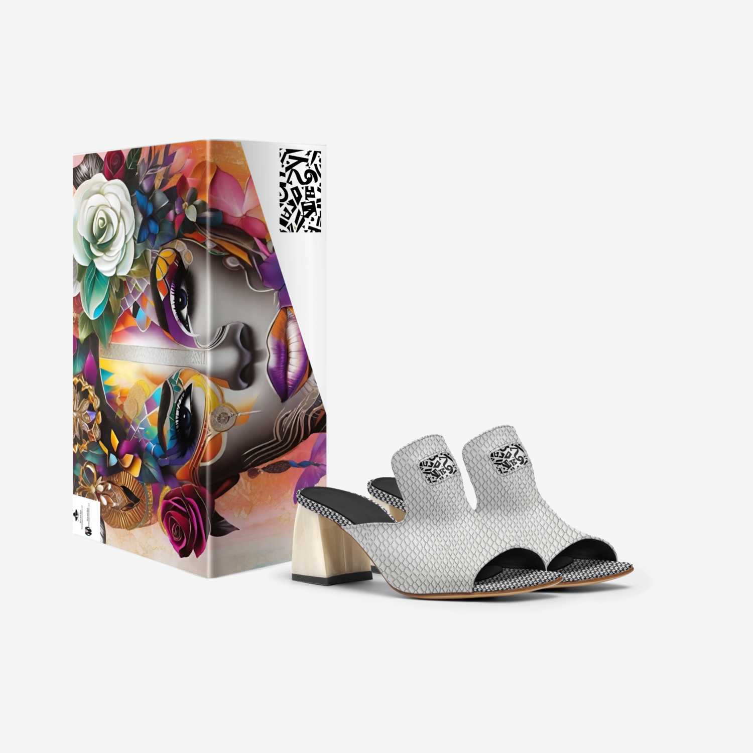 Black White Summer custom made in Italy shoes by Desiree Sims | Box view