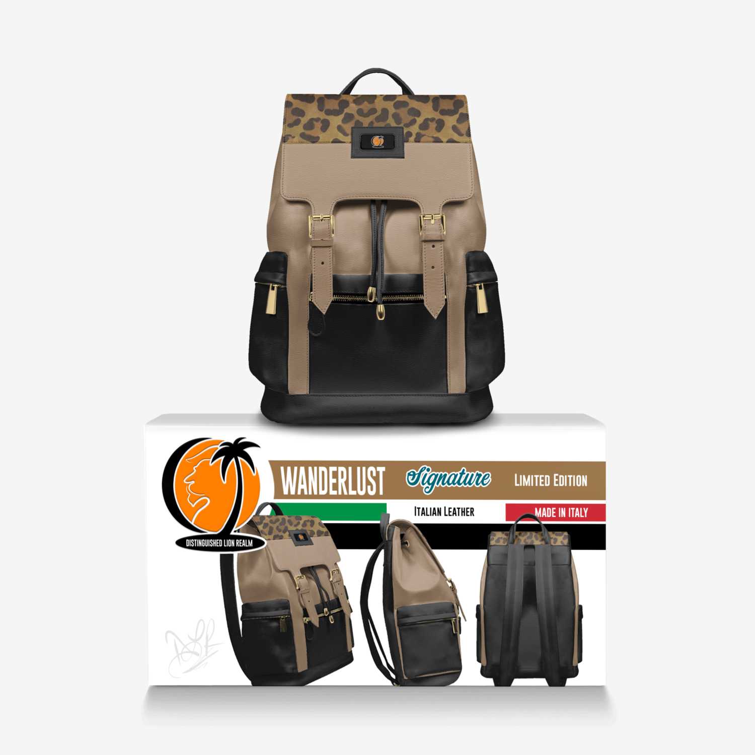 DLR - Wanderlust custom made in Italy design by David Robinson | Over box view