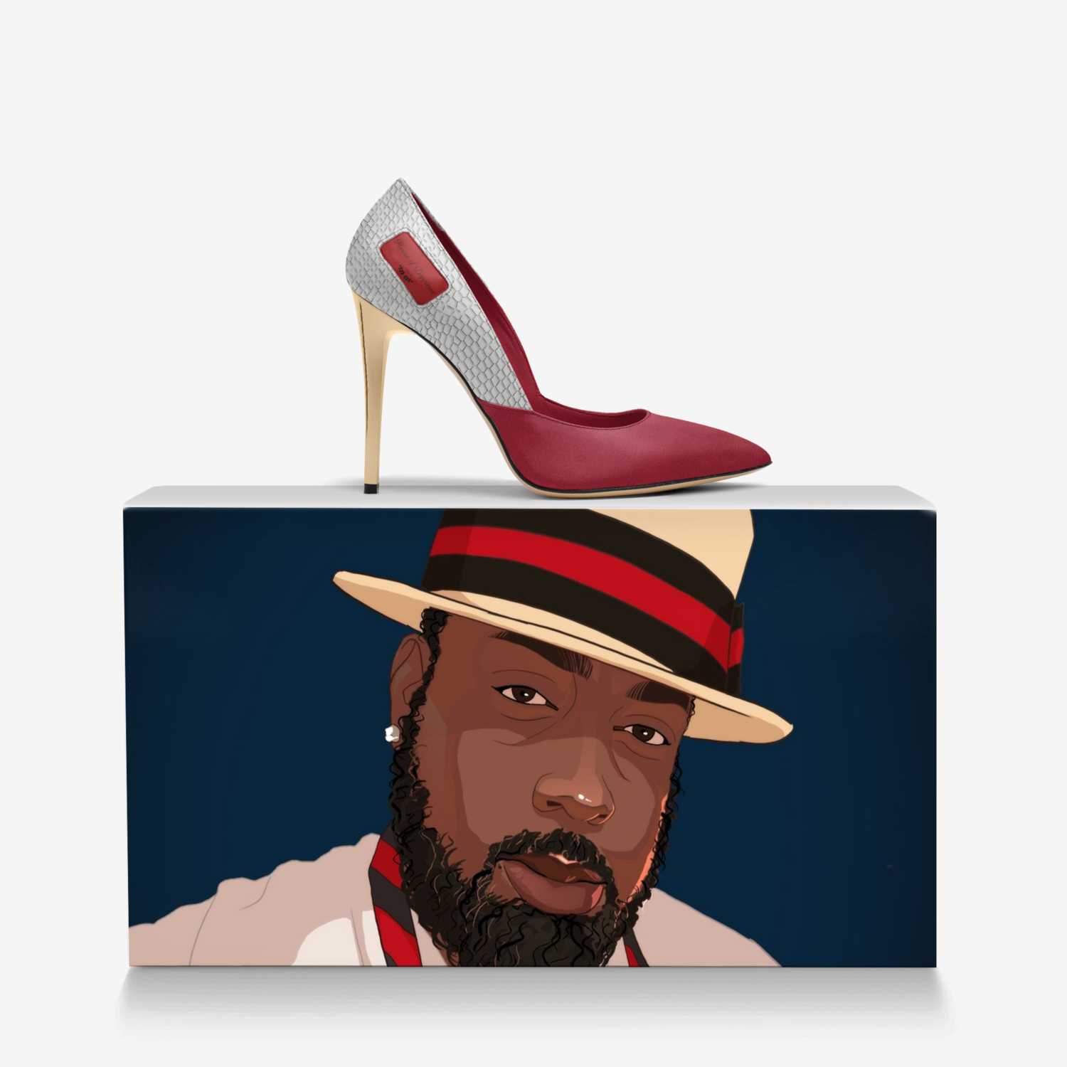 Luxe Rouge Quatre custom made in Italy shoes by Jonathan Ellison | Over box view