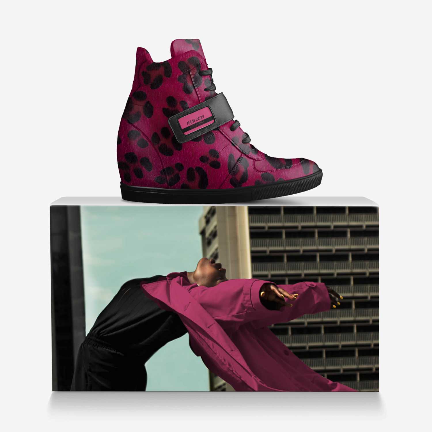 KAM 2024 custom made in Italy shoes by Aminata Kamara | Over box view