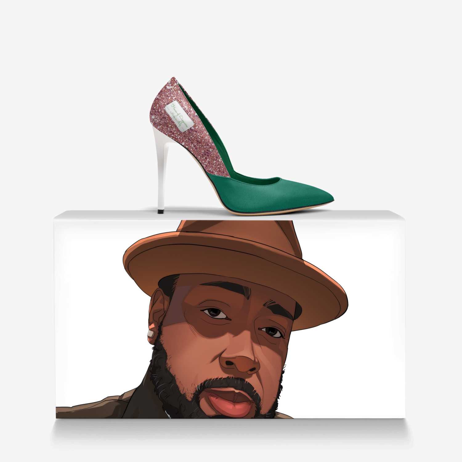 Luxe Rosé Cinq custom made in Italy shoes by Jonathan Ellison | Over box view