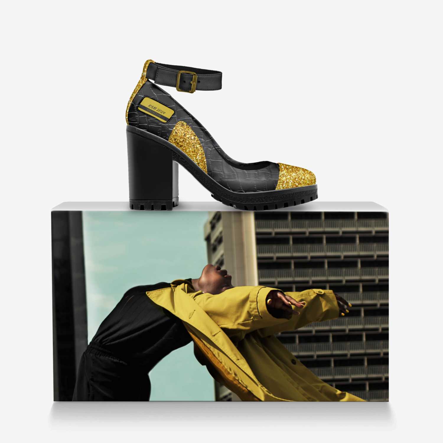 KAM 2024 custom made in Italy shoes by Aminata Kamara | Over box view