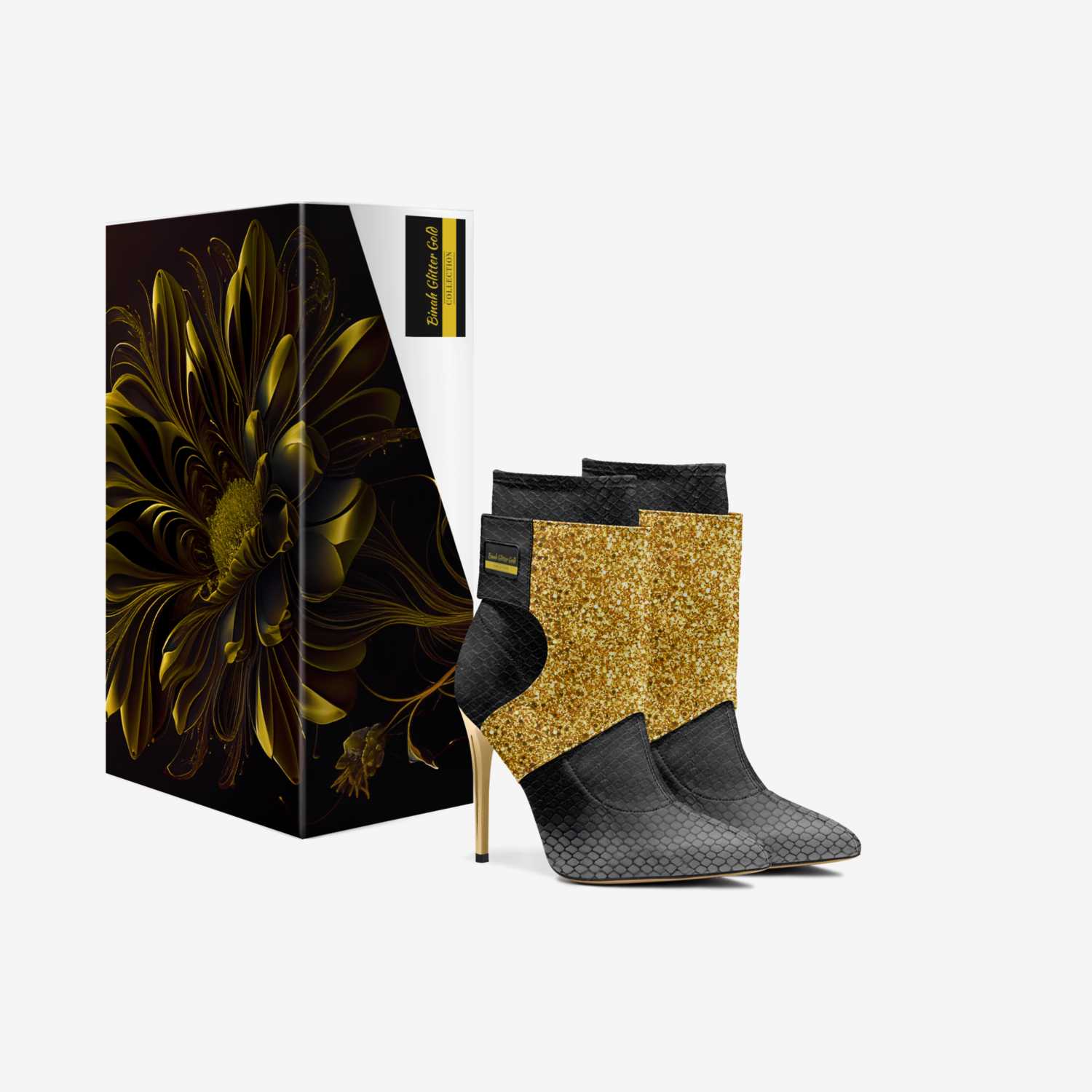 Binah Python Gold custom made in Italy shoes by Antwon Watson | Box view