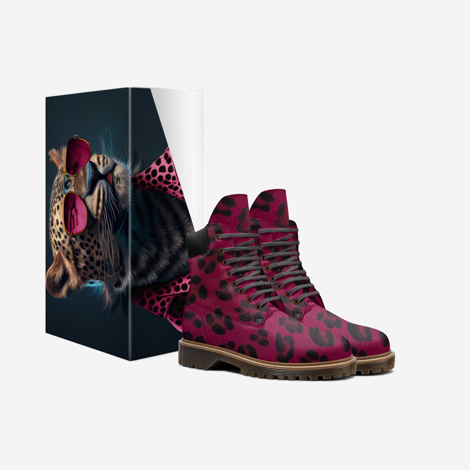 Fuchsia Beast custom made in Italy shoes by Curtis Robinson | Box view