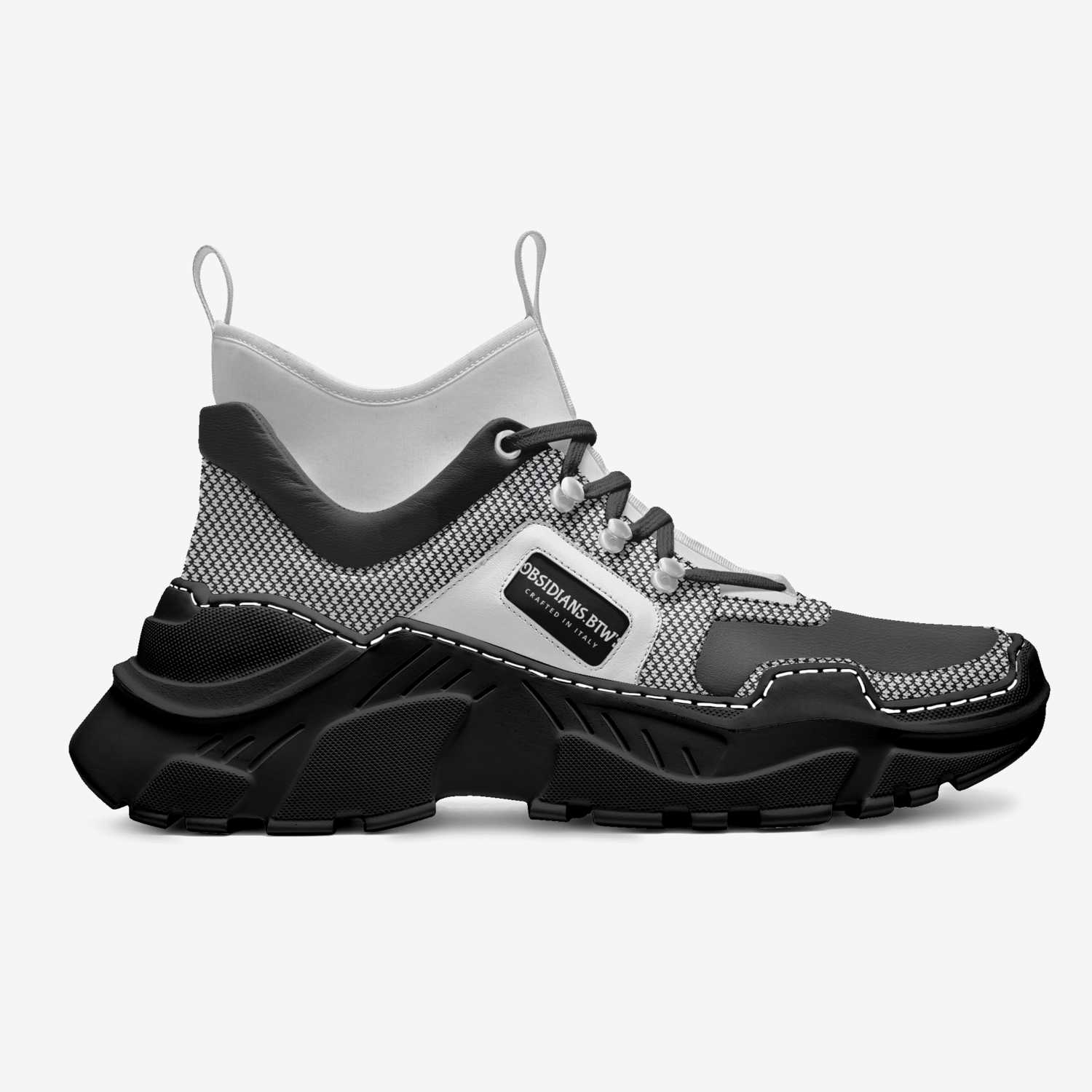 OBSIDIANS.BTW'S custom made in Italy shoes by Monroe King | Side view