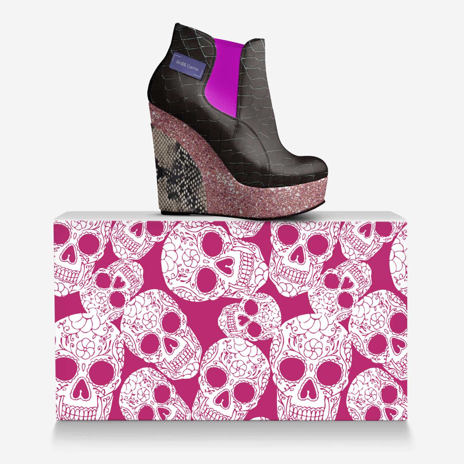 The Revenge Collec custom made in Italy shoes by Ashley Williams | Over box view