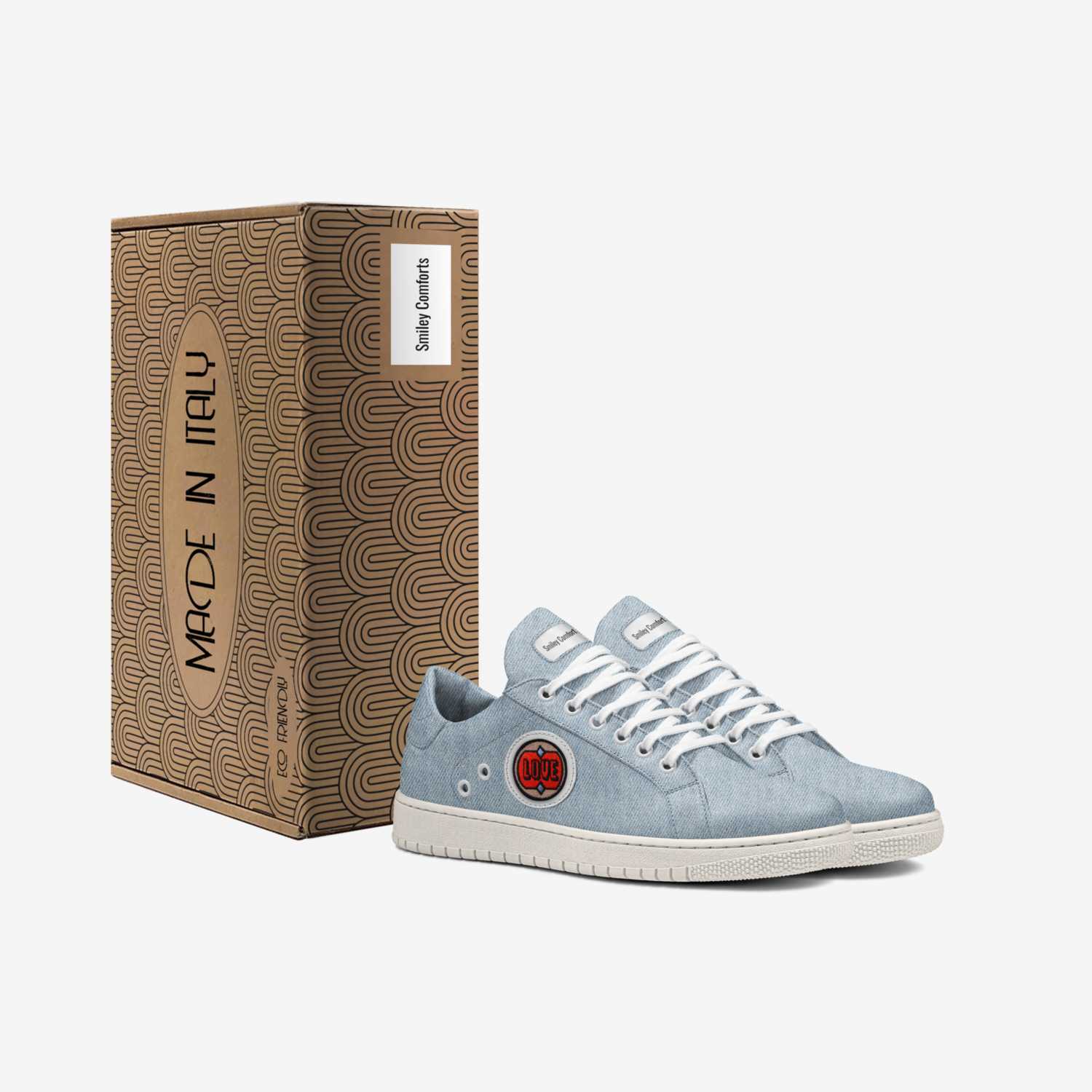 Smiley Comforts custom made in Italy shoes by Andrea Stephenson | Box view