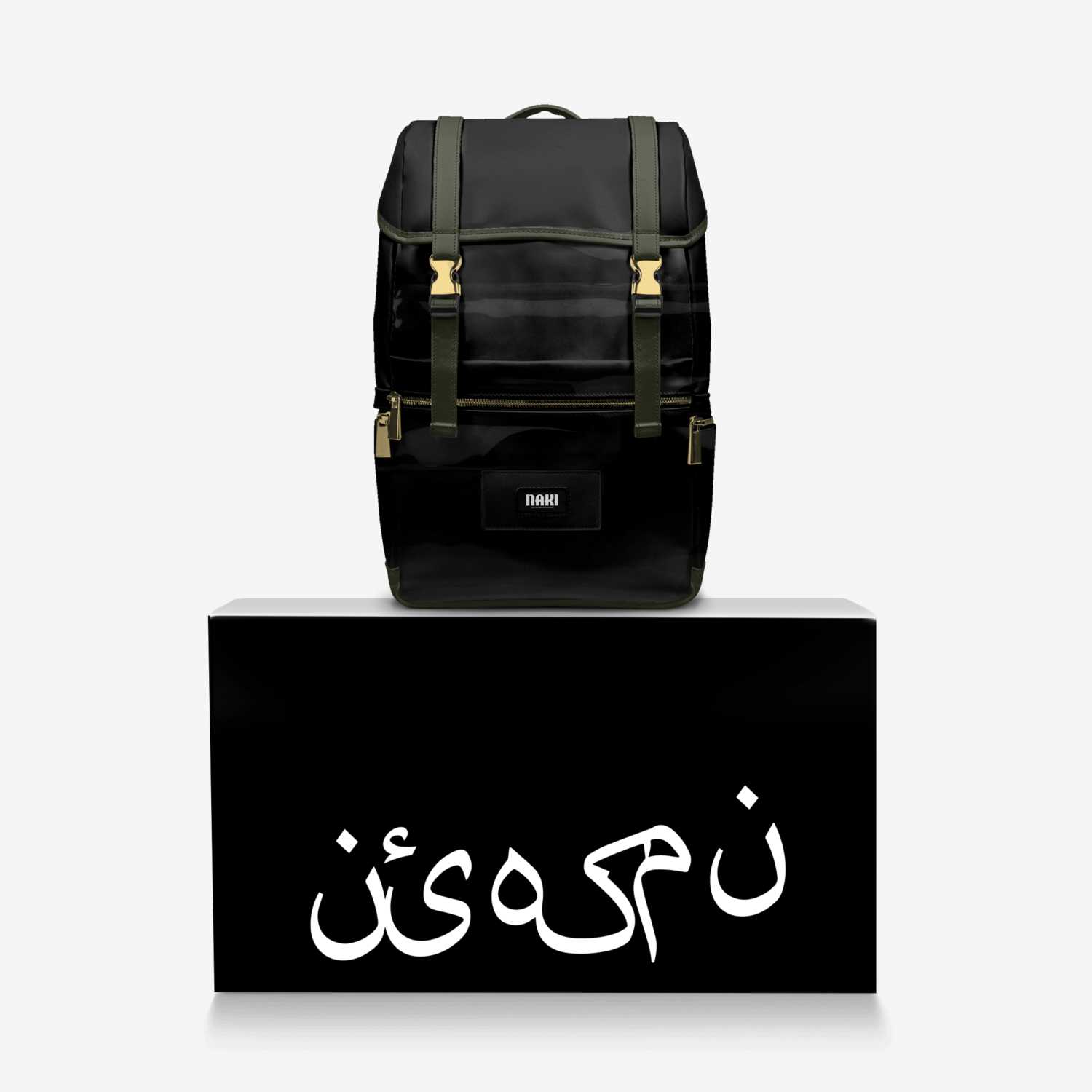 May NAKI Bookbag  custom made in Italy design by Tagi Bey | Over box view