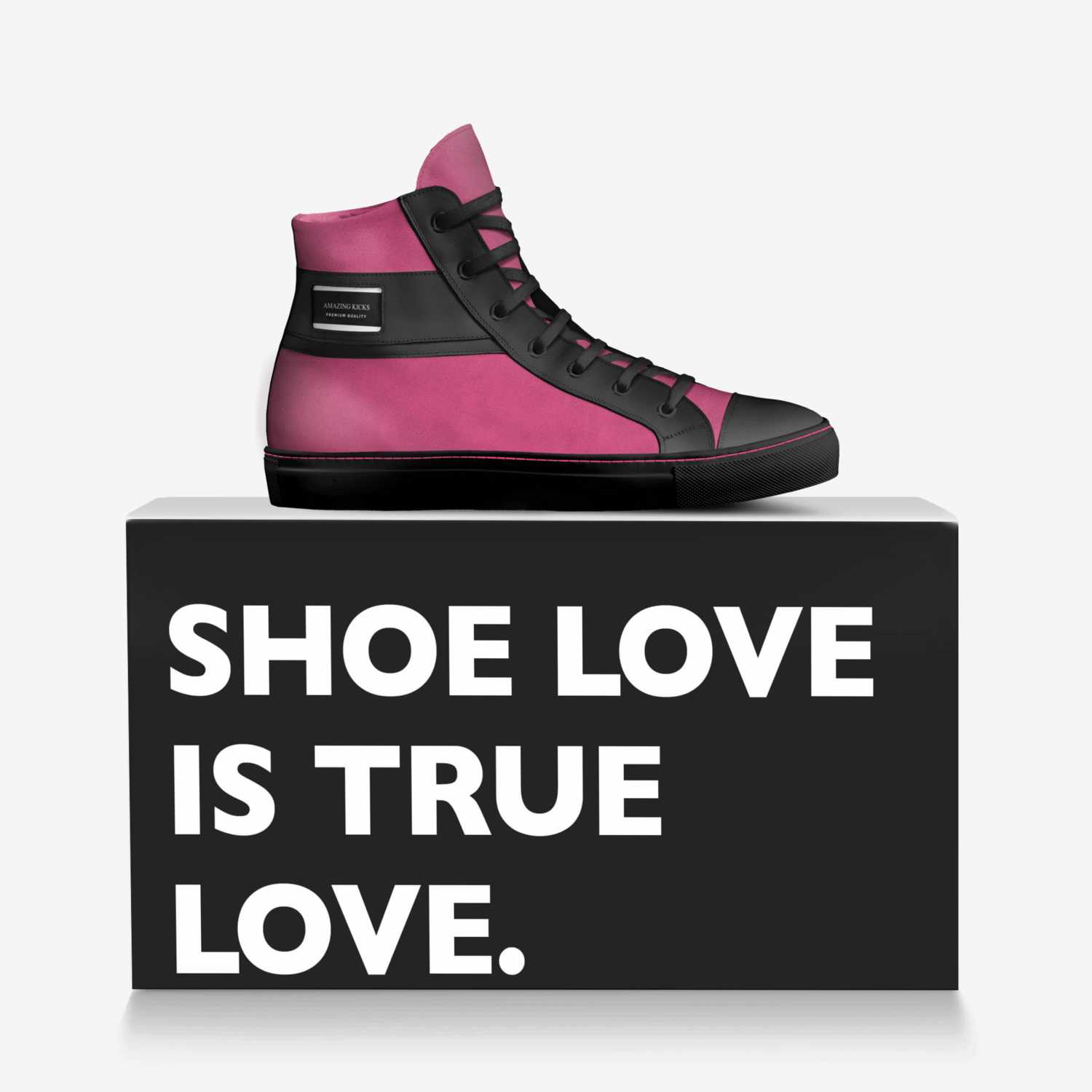 Amazing Kicks custom made in Italy shoes by Desiree Johnson | Over box view