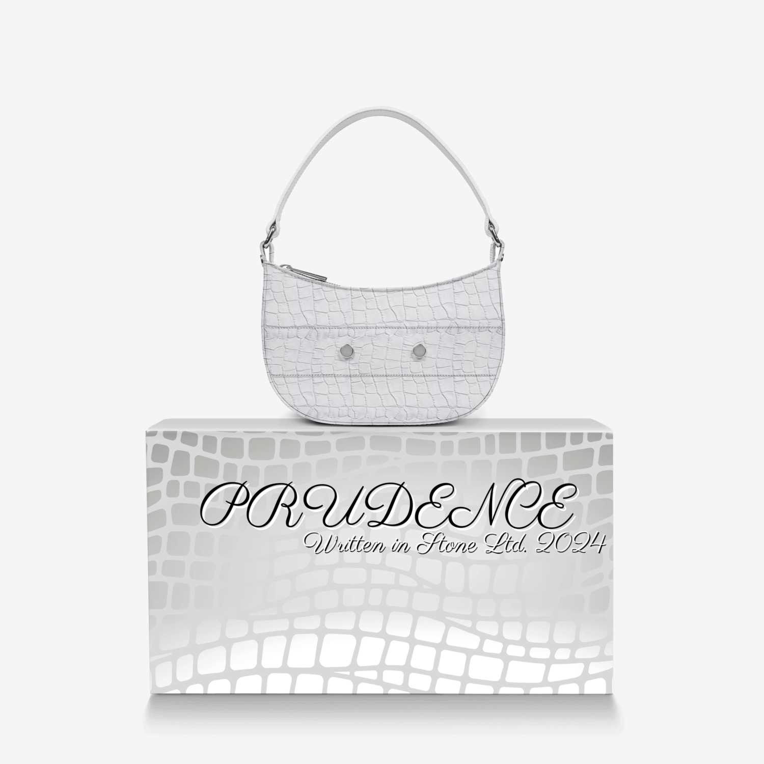 PRUDENCE Handbag custom made in Italy design by Kevin Marron | Over box view