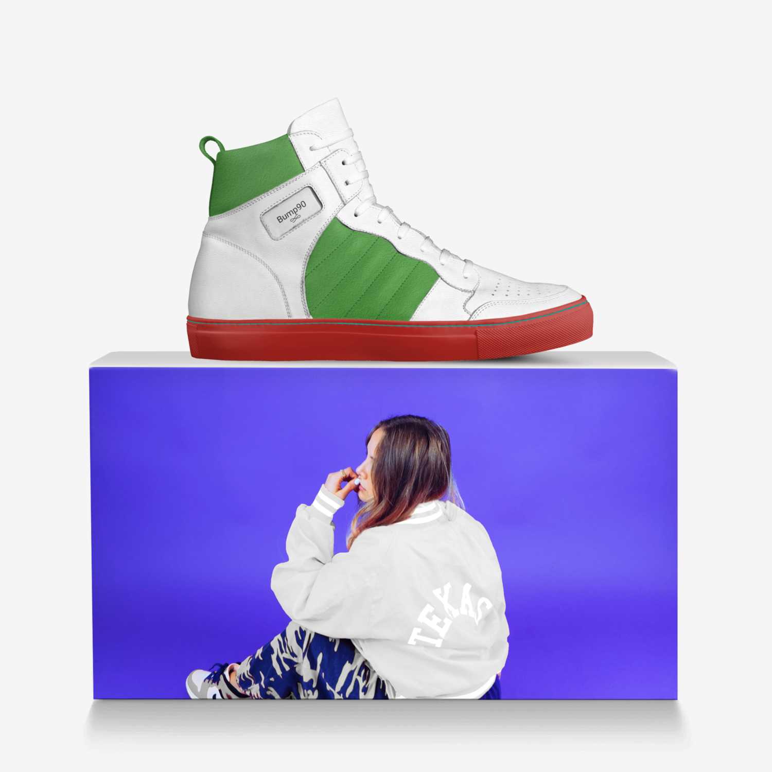 Bump90 custom made in Italy shoes by Marcos Perez | Over box view