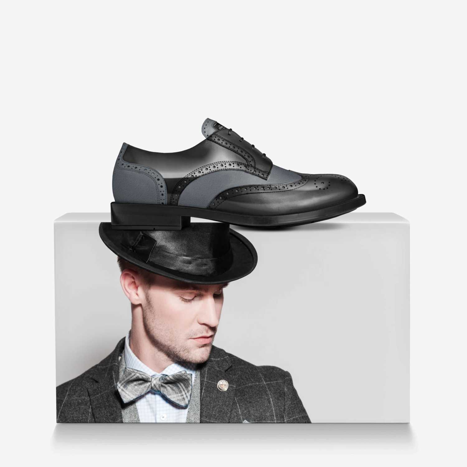 Overcast custom made in Italy shoes by Alonzo Echavarria Garza | Over box view