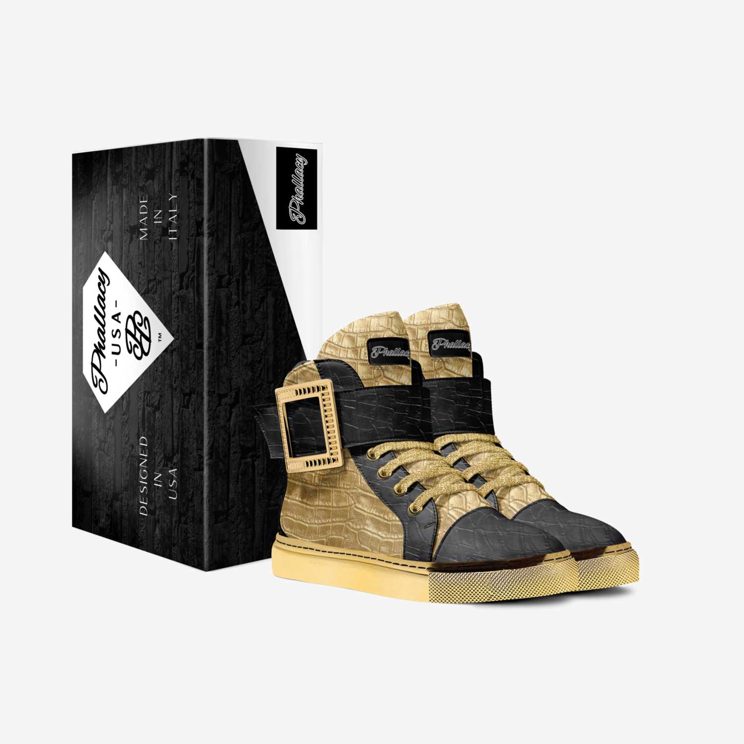 Phallacy Players 2 custom made in Italy shoes by Marcus Davis Jr | Box view