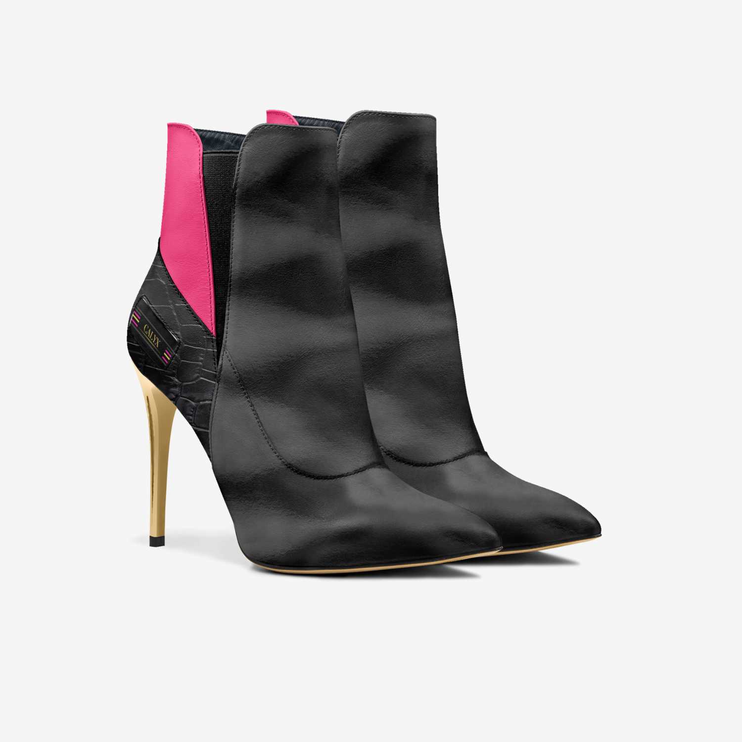 CALYX:BLACK ROSE custom made in Italy shoes by Gifford Jones | Double view